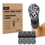 Anti-Slip Dog Socks for Paw Protection – Grey XL