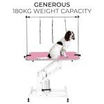 Pink Hydraulic Dog Grooming Table - Height Adjustable