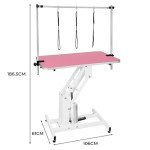 Pink Hydraulic Dog Grooming Table - Height Adjustable