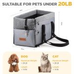 Small Dog Car Seat with Safety Straps & Pocket