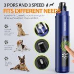 IREDOON 3-Speed Quiet Dog Nail Grinder - Blue