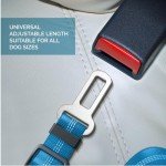 2-Pack Adjustable Dog Car Seat Belts (Blue)