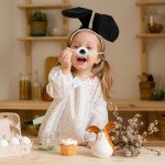 Black and White Puppy Dog Costume Set for Kids
