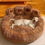 Fluffy Calming Dog Bed in Bear Paw Shape