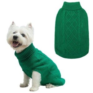 Mihachi Cable Knit Turtleneck Dog Sweater
