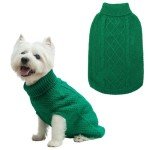 Mihachi Cable Knit Turtleneck Dog Sweater