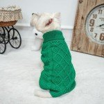 Mihachi Cable Knit Turtleneck Dog Sweater