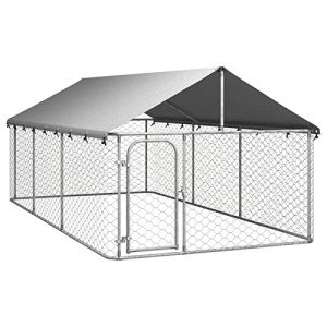 Large Outdoor Dog Kennel with Roof and Run