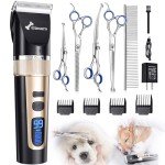 Gimars 6-in-1 Gold Dog Clippers and Scissors Set