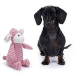 Zappi Co Pink Lamb Plush Dog Toy with Squeaker