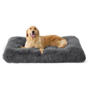 XL Fluffy Dog Crate Bed with Anti-Slip Base