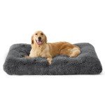 XL Fluffy Dog Crate Bed with Anti-Slip Base