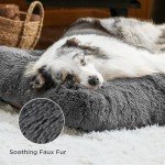 XL Fluffy Dog Crate Bed with Anti-Slip Base