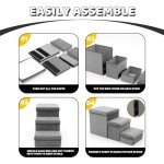 Folding Dog Steps with Anti-Slip Plush Cover