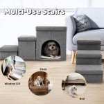 Folding Dog Steps with Anti-Slip Plush Cover