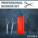 Dog Grooming Scissors Set with Leather Pouch
