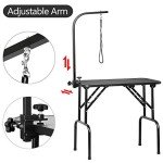 Foldable Pet Grooming Table with Adjustable Arm