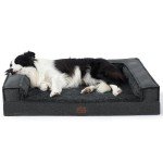 Bedsure Large Orthopedic Dog Sofa Bed - Dark Grey