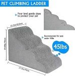 4-Step Non-Slip Dog Stairs for Beds & Sofas