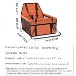 Orange Waterproof Dog Car Booster Seat for Medium Dogs