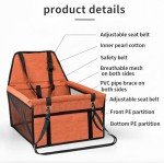 Orange Waterproof Dog Car Booster Seat for Medium Dogs