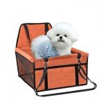 Orange Waterproof Dog Car Booster Seat for Medium Dogs