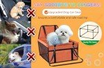 Orange Waterproof Dog Car Booster Seat for Medium Dogs