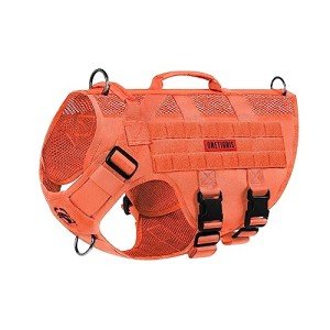 OneTigris No Pull Tactical Dog Harness, Medium Orange