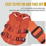 OneTigris No Pull Tactical Dog Harness, Medium Orange