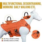 OneTigris No Pull Tactical Dog Harness, Medium Orange