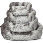 Cozy Crushed Velvet Dog Bed with Fleece Cushion