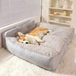 Cozy Gray Dog Bed with Waterproof Cover