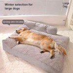 Cozy Gray Dog Bed with Waterproof Cover