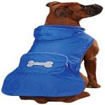 Fleece-Lined Rain Jacket for Dogs, XS Blue