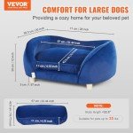 Soft Velvety Dog Couch for Small Pets - Dark Blue