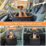 Cozy Memory Foam Dog Car Seat for Small Dogs