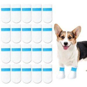 20 Pack Disposable Dog Boots for Injured Paws