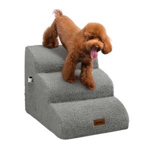 Teddy Velvet Non-Slip Dog Steps for Beds