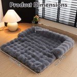 Cozy Faux Fur Dog Sofa Bed - Dark Grey