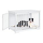 Elegant Double Door Dog Crate with Barn Door