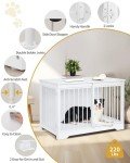 Elegant Double Door Dog Crate with Barn Door