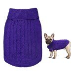 Cozy Purple Turtleneck Sweater for Small Dogs