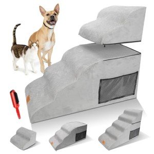 Non-Slip 5-Step Dog Stairs for Couch