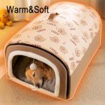 Large 2-in-1 Calming Dog Bed and House