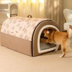 Large 2-in-1 Calming Dog Bed and House