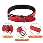 Red Leather Dog Collar - Soft, Adjustable & Strong