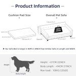 BingoPaw Large Velvet Dog Sofa - Grey XL