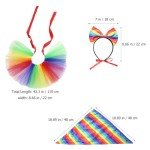 Rainbow Dog Costume Set with Headband and Tutu