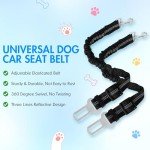 Adjustable Reflective Dog Car Harness Seat Belt Set