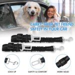 Adjustable Reflective Dog Car Harness Seat Belt Set